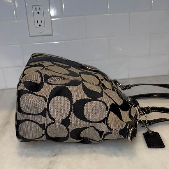 Coach Purse Handbag Y2K Pocketbook Jacquard Signature Logo Satchel Shoulder Bag - Picture 7 of 16